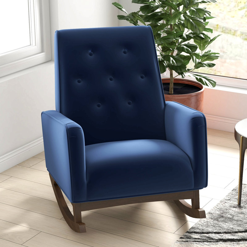 Chaise berçante en bois massif Demetrius