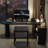 Black L-Shaped Solid Wood desk-108803830-108803828