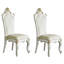 2 pièces de chaises de salle à manger caramel et perle antique - sophistiquées avec rembourrage en mousse et structure en bois d'hévéa