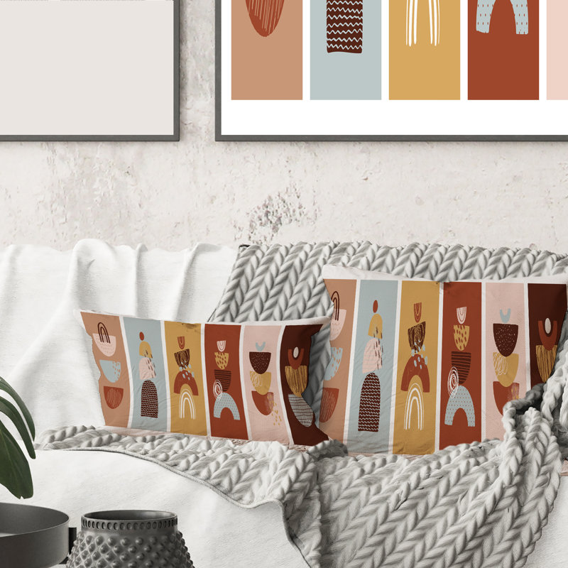 Housse et insert de coussin rectangulaire Minimalistic Compostion of Shapes II