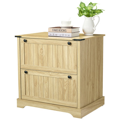 Farmhouse File Cabinet with 2 Drawers – 30" Wood Storage with Hanging File Folders