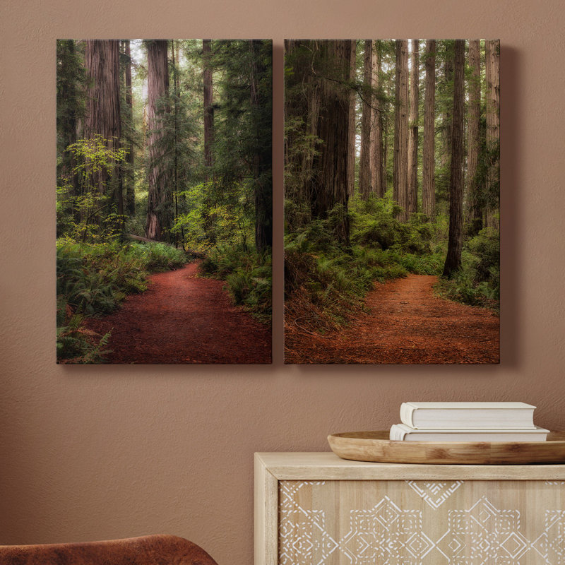 Forest Path I - Toile tendue avec châssis de qualité supérieure - prête à être accrochée, H 48 po x l 64 po x P 1 po