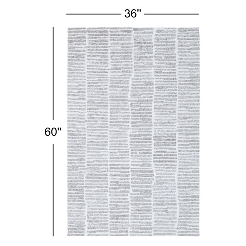Finton Hand Tufted Striped Indoor Rug, Rectangle 3' x 5'