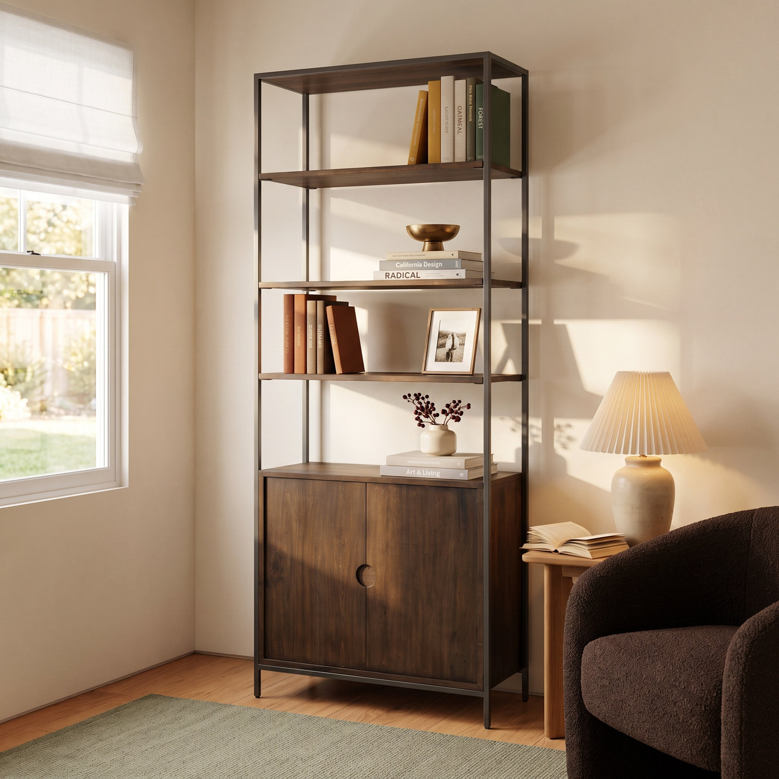 Loki 35 " Bookcase, Auburn