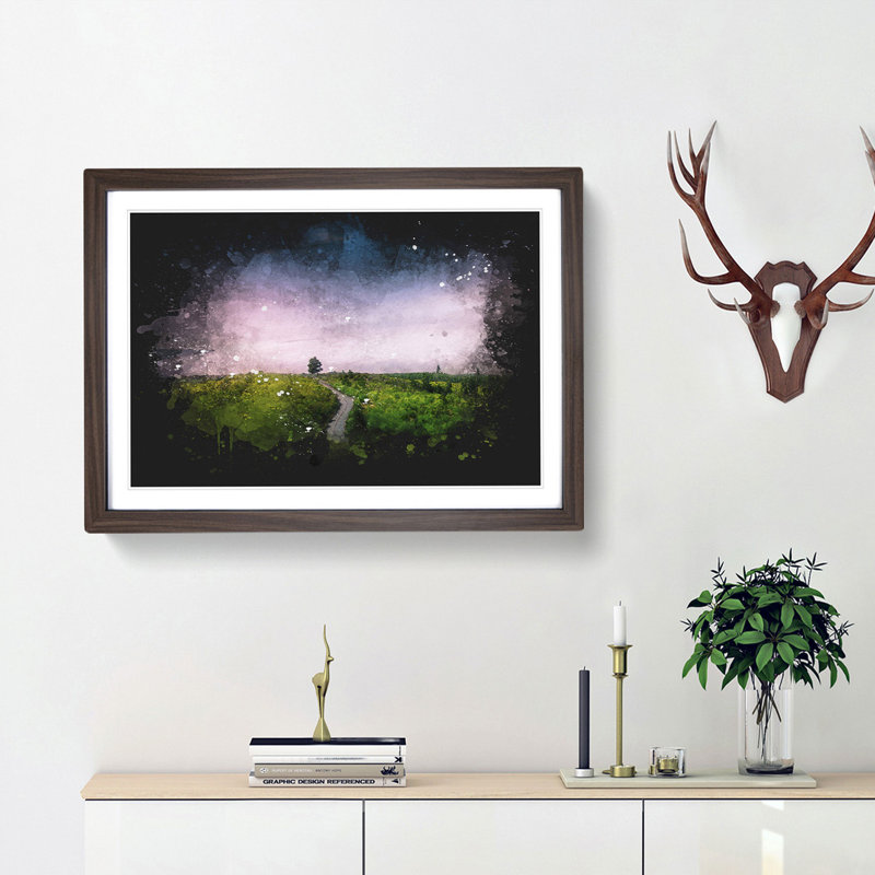 Driving Through Tenerife Paint Splash - Framed Print, Walnut Framed, 45cm H x 63cm W x 2cm D