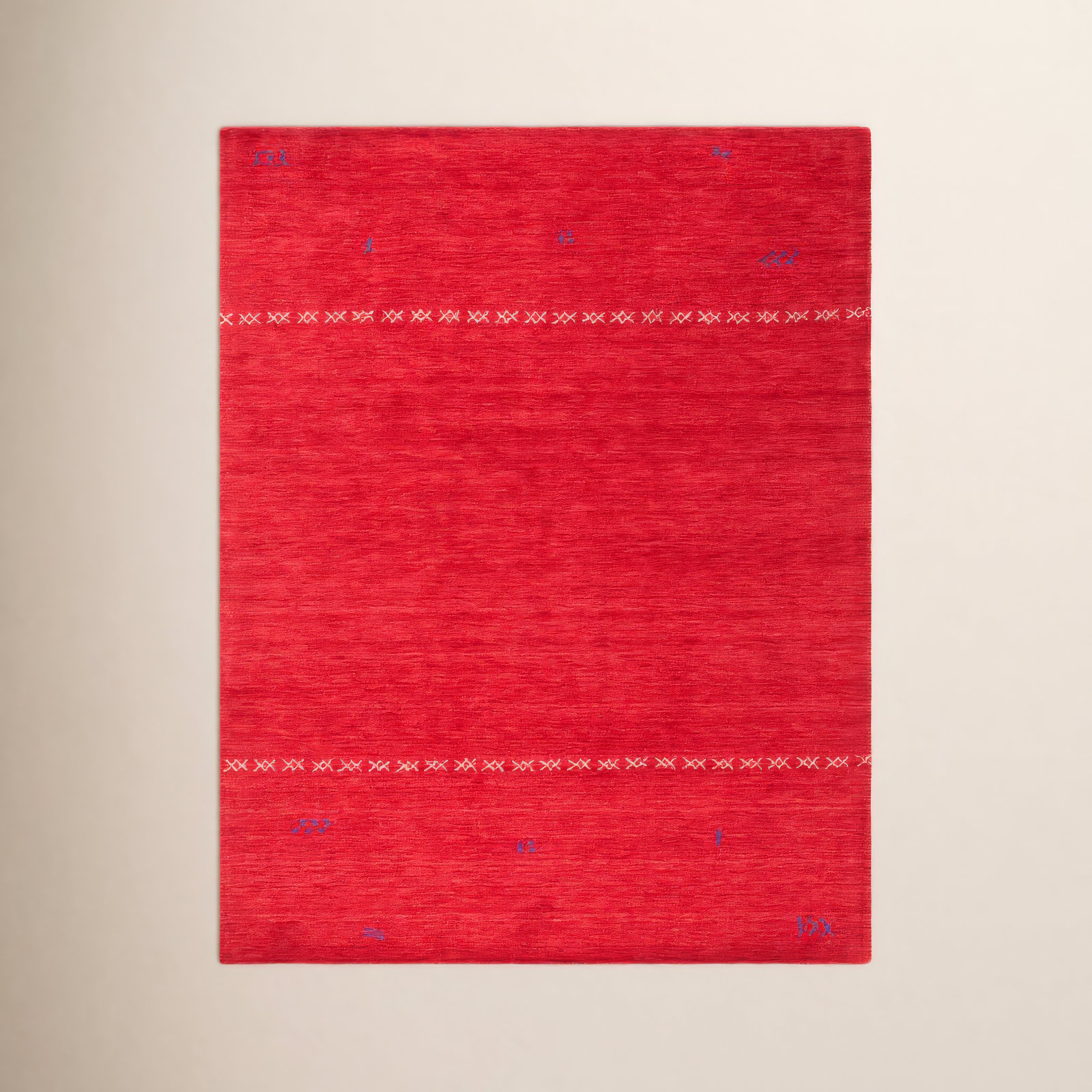 Santiago Red Handmade Wool Geometric Rug, Rectangle 9' x 12'