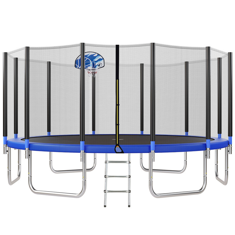 Audiohome Round Backyard Trampoline with Safety Enclosure