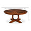 Round Walnut Extendable Double Pedestal Dining Table-1915720589