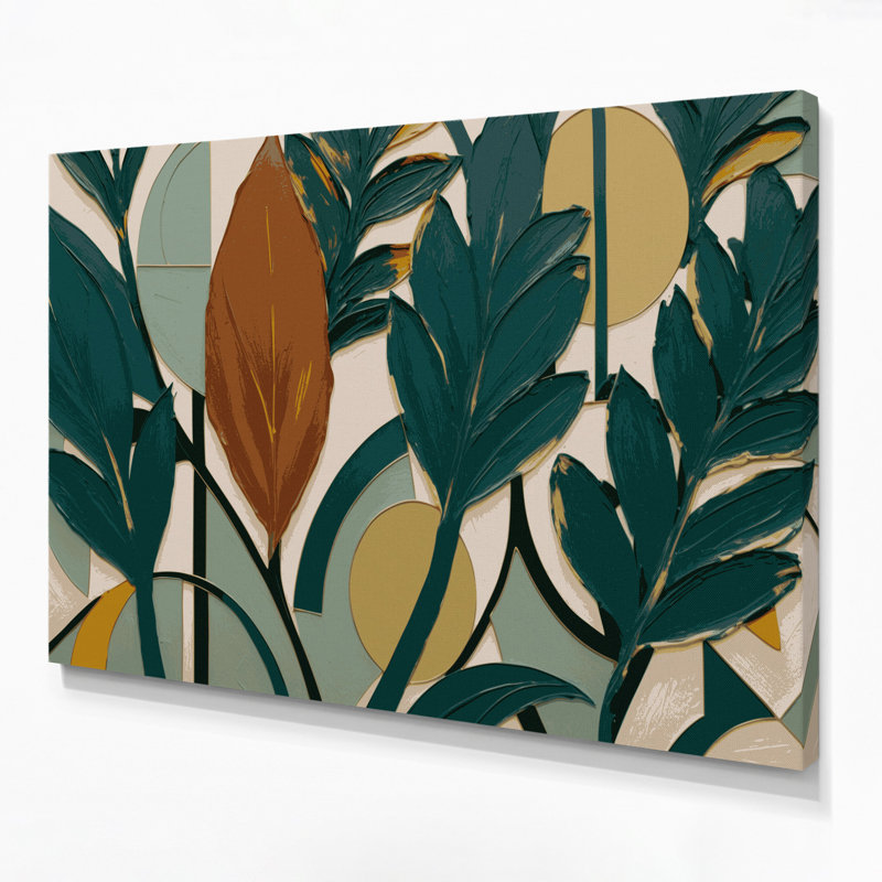 Art mural sur toile botanique moderne Mid Century, H 20 po x l 30 po