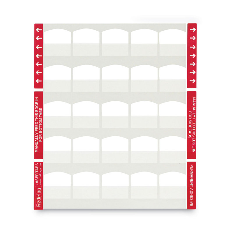 Redi-Tag White Laser Printable Index Tabs, 1.13" Wide, 100/Pack