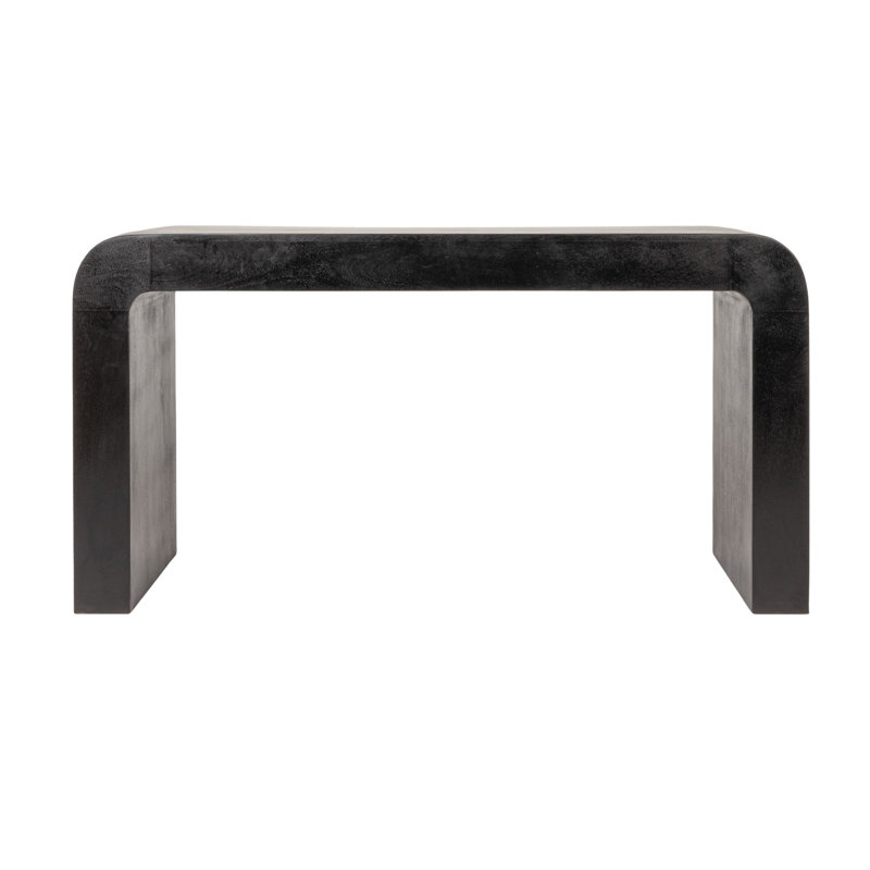 Waverly Mango Wood Waterfall Desk with 3 Drawers, Black