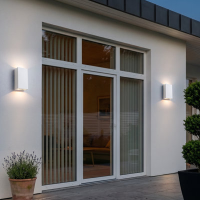 Applique murale d'extérieur 2 lumières DEL blanc mat