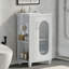 Meuble-lavabo de 20 po avec lavabo, meuble-lavabo avec tablette à deux niveaux, tablette réglable, bois massif et panneau de fibres à densité moyenne, blanc