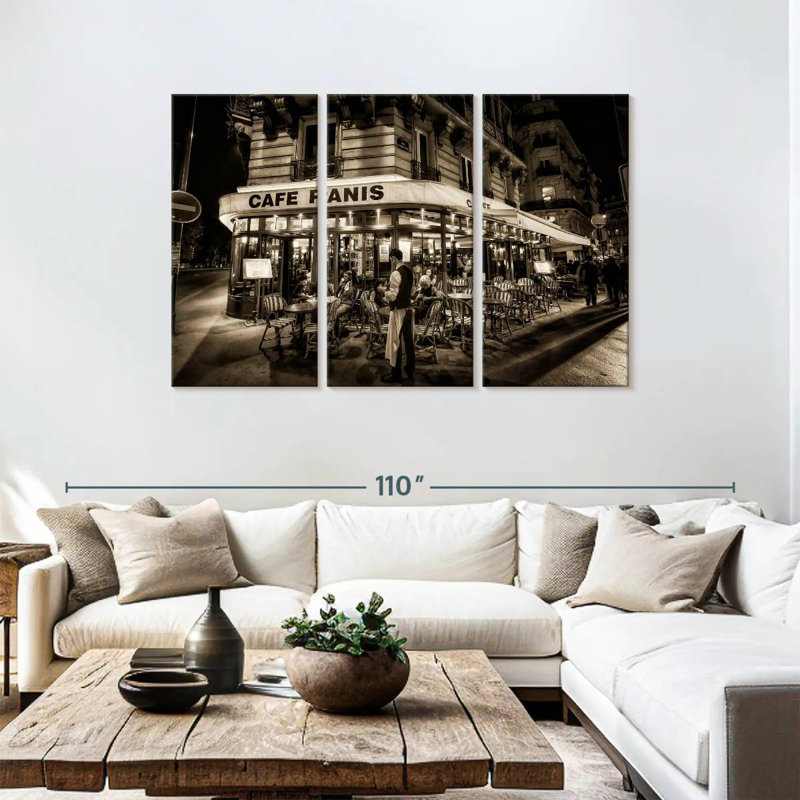 Yarlin Paris Café la nuit, H 48 po x l 74 po