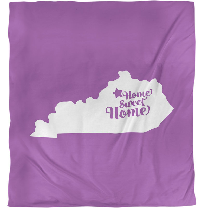 Housse de couette simple Frankfort Home Sweet, Housse de couette pour très grand lit, Violet, Polyester brossé