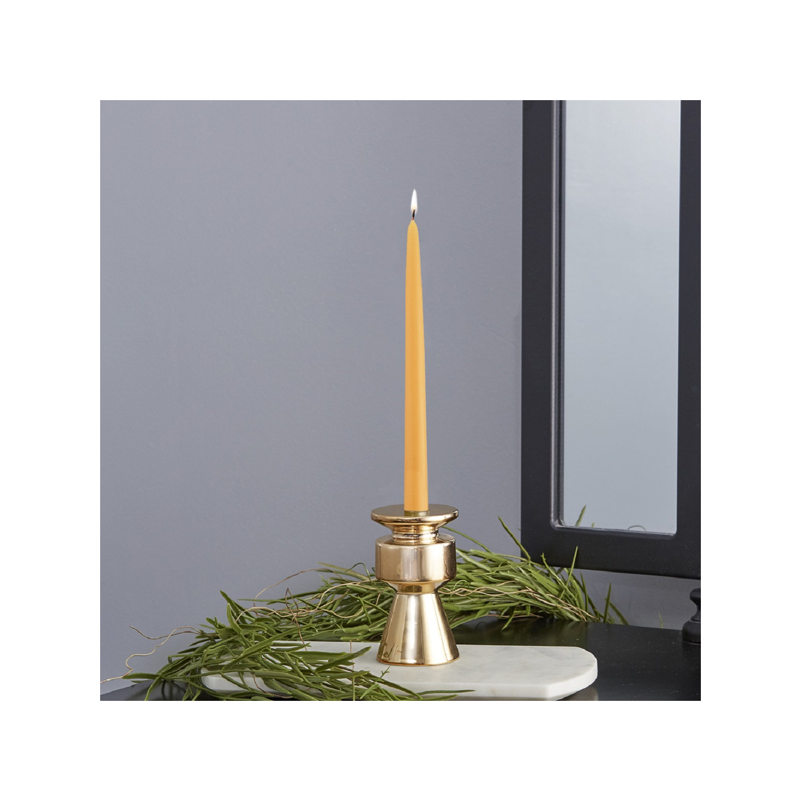 12 Piece Unscented Taper Candle Set, 9" H x 0.88" W x 0.88" D, Butterscotch