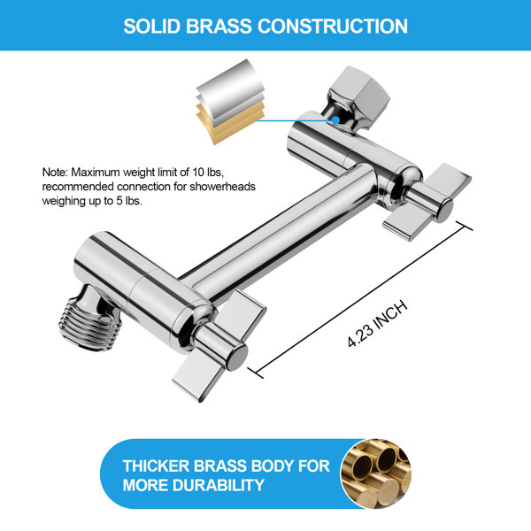 4.23 Inch Solid Brass Adjustable Shower Arm Dimension & Structure Diagram