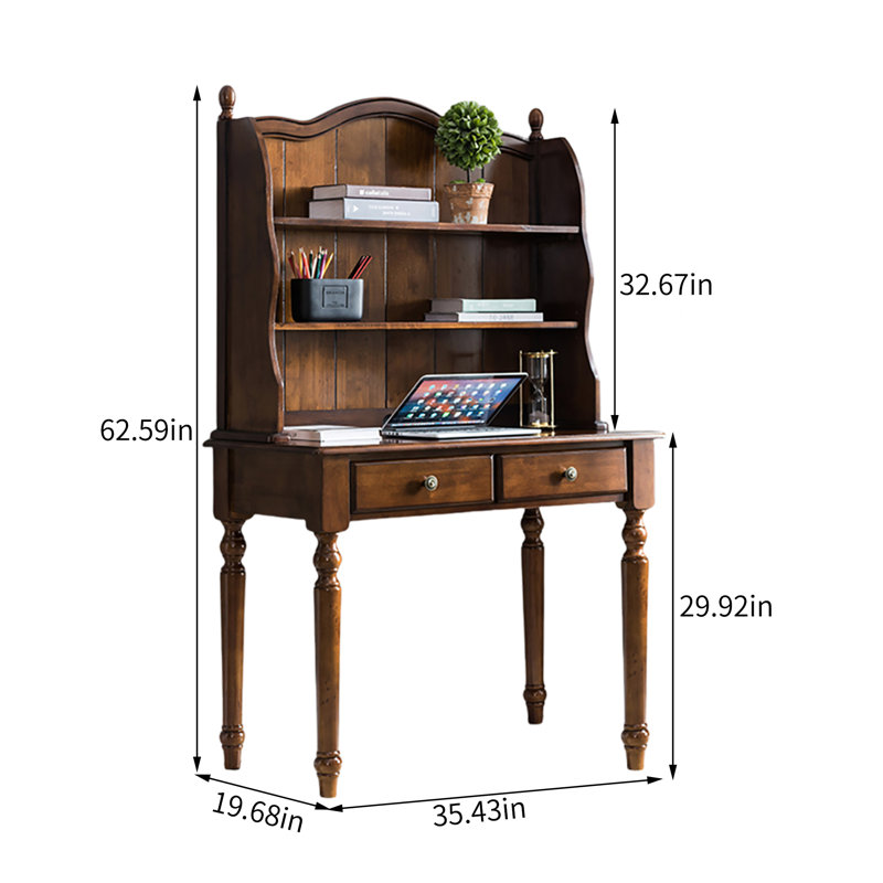 Bureau d'écriture Simple Simple, H 62,59 po x l 35,43 po x P 19,68 po
