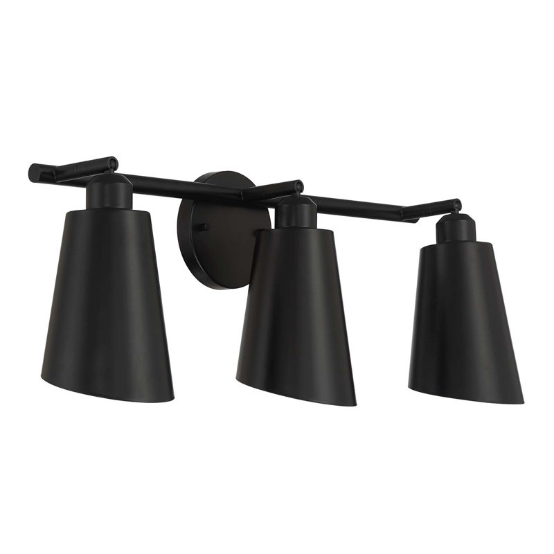 Éclairage pour meuble-lavabo 3 lumières Alvar, Matte Black, Matte Black