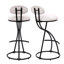 Tabourets de bar modernes rembourrés en forme de S (ensemble de 2)-1499507549