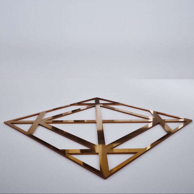 Petits panneaux muraux décoratifs en acrylique Buxton, petit, l 11 3/8 po x H 11 3/8 po x 1/8 po TBronze, Miroir de bronze