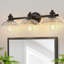 Éclairage pour meuble-lavabo noir 3 lumières avec abat-jour cylindrique en verre transparent - applique murale pour salle de bain, meuble-lavabo et salle d'eau