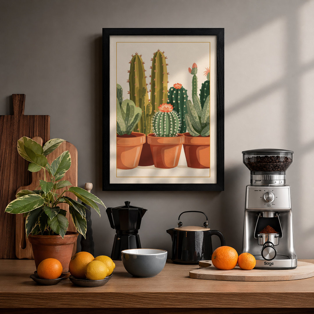 Potted Desert Specimens Botanical Framed Art Print