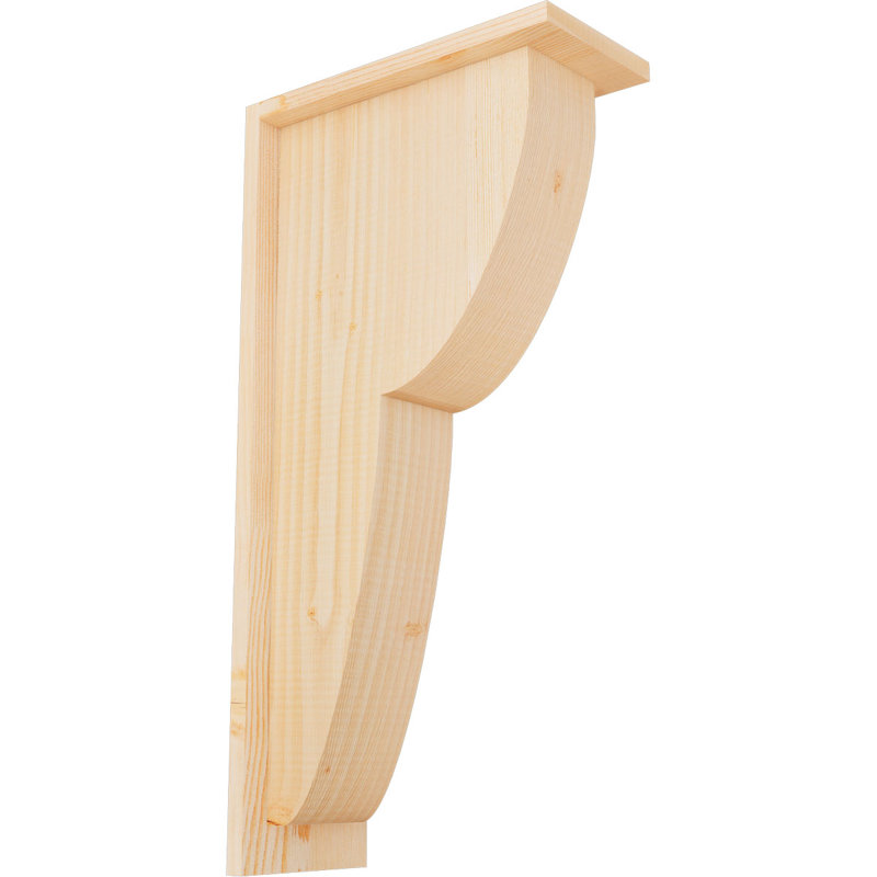 L 5 1/2 po x P 12 po x H 24 po Crestline Smooth Corbel avec plaque arrière, sapin Douglas, H 24 po x l 5,5 po x P 12 po