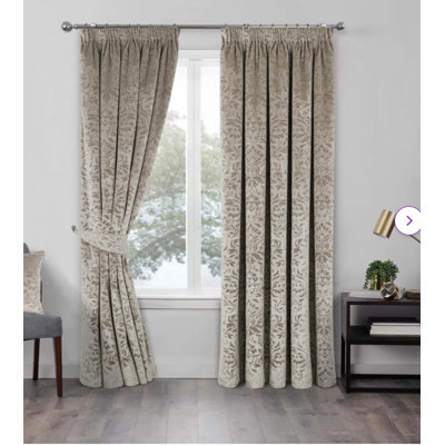 Hadiya Fully Lined Pencil Pleat Curtain Pair