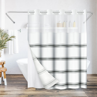 Rideau de douche 72X75 Hookless - 100% polyester