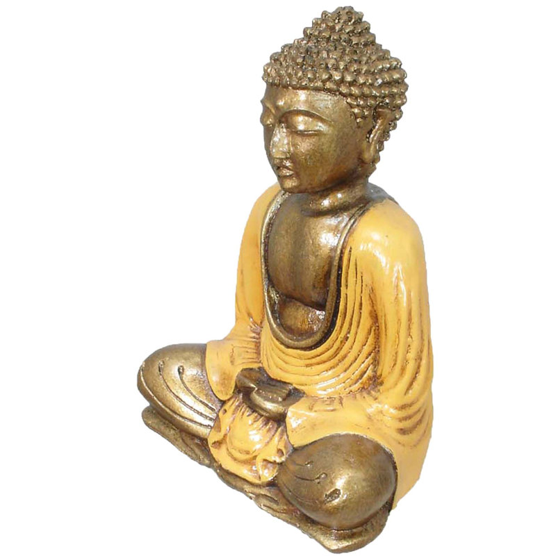 Figurine méditation bouddha ganti Erables, Orange