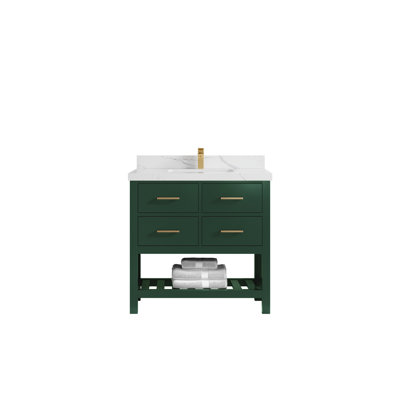 Meuble-lavabo simple en teck 36 po x P 22 po x H 36 po Parker