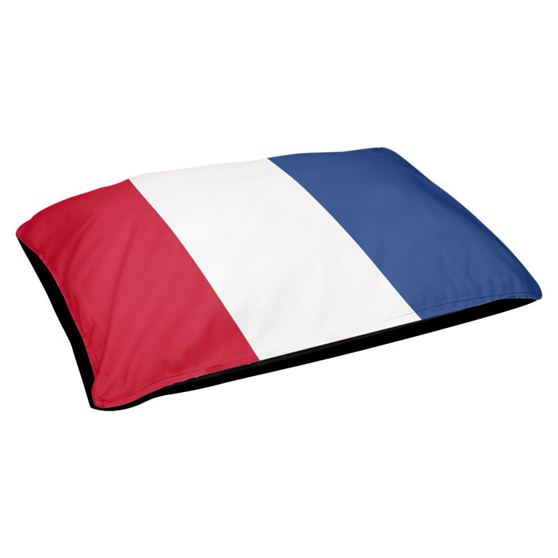 Coussin rectangulaire designer Tampa Bay, Grand (L 40 po x l 50 po), Rouge / blanc / bleu