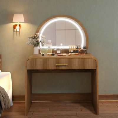 Table de coiffeuse avec miroir tactile et tiroir