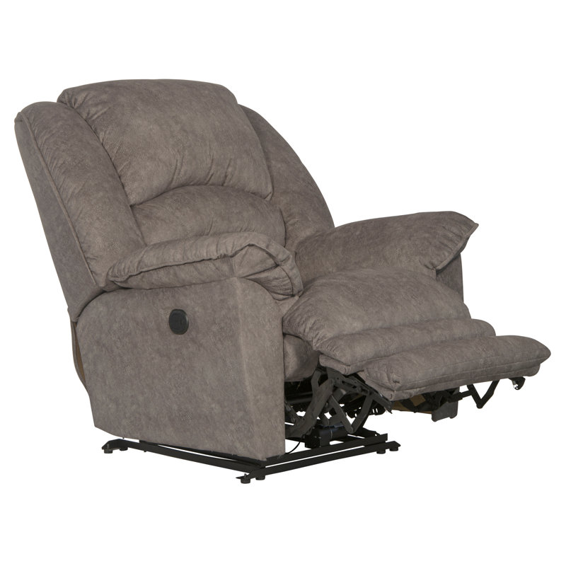 Fauteuil inclinable avec repose-pieds Rialto, Polyester gris, Électrique, Extension complète