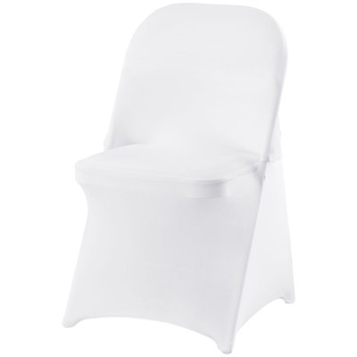 Universal Stretch Spandex Folding Chair Covers 30 Pack White Washable Slipcovers for Wedding Dining Banquet