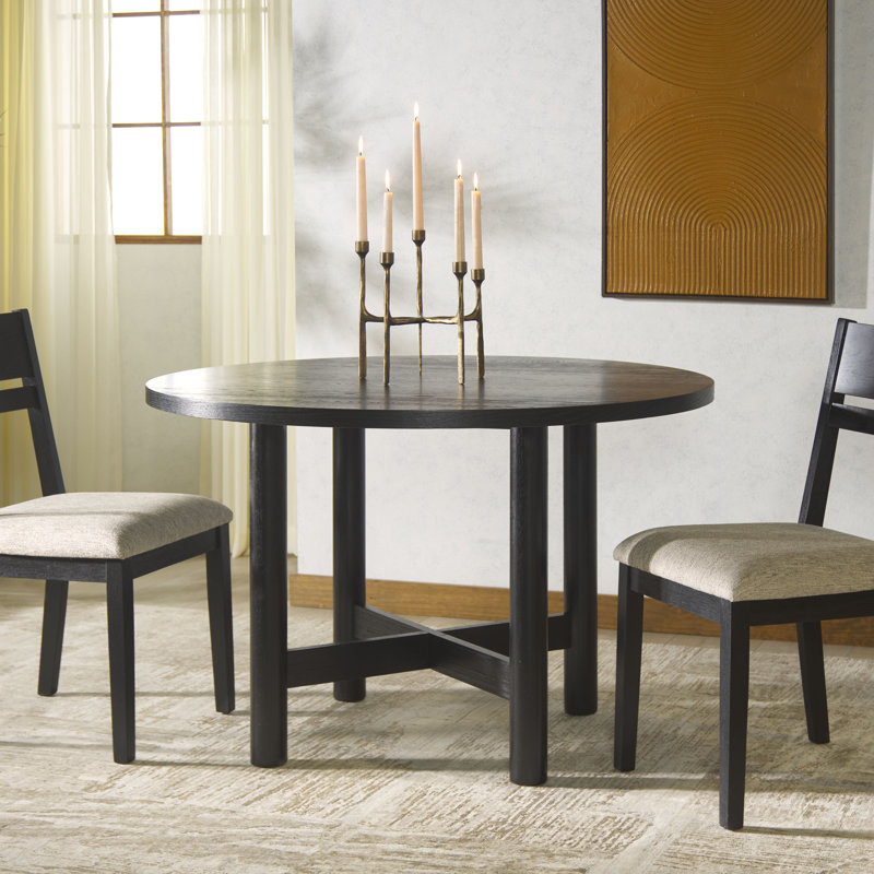 Ruthanne Round Wood 47 Inch Dining Table, Black