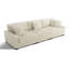3 - Piece Upholstered Faux Rabbit Fur Flannel Modular Sectional Sofa with Armrests & Throw Pillows-426437406