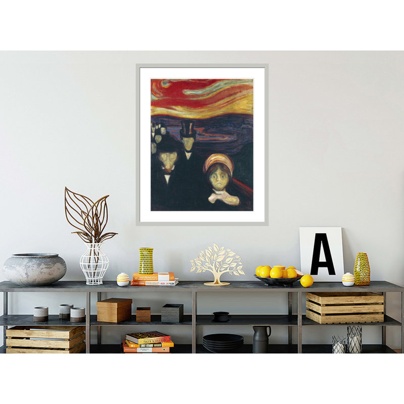 Anxiety by Edvard Munch -Framed Giclee Print, 41.04" H x 33.5" W