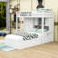 Lit superposé simple au-dessus de simple avec 4 tiroirs avec garde-robe, tablettes et rangement hydraulique-2118633297