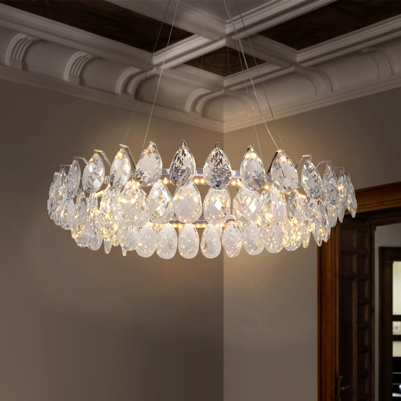 Led Dimmable Teardrop Crystal Chandelier