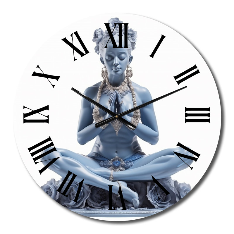 Horloge murale Blue Yogini Elegant Grace, Moyenne