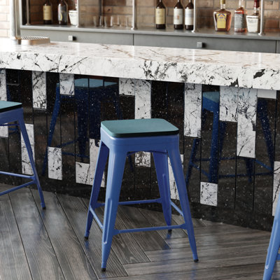 Briahnna Indoor/Outdoor Backless Counter Stool with Poly Resin Seat