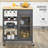 Rolling Kitchen Cart with 4-bottle Wine Rack-1412006474