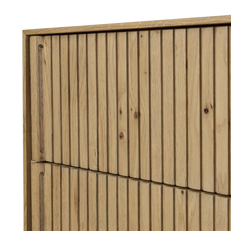 Leo 5 Drawer Dresser-Rustic Grey, Rustic Light Natural