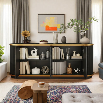 Buffet 63 "en diagonale cannelée avec rangement