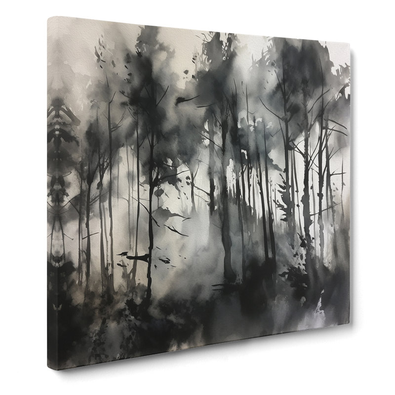 Forest Ink Wash No.4 - Wrapped Canvas, 35cm H x 35cm W x 3cm D