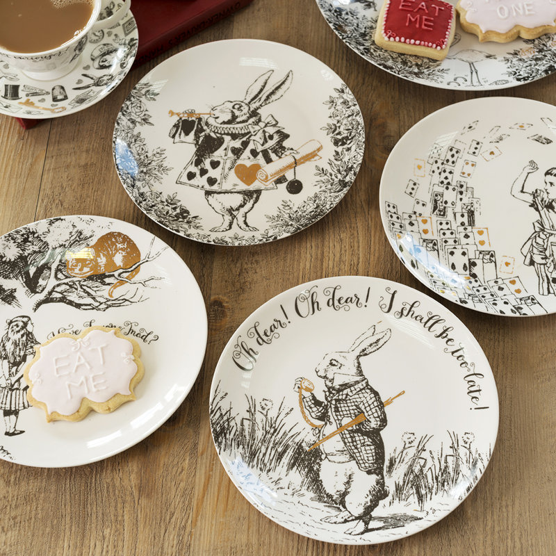 Alice in Wonderland 4 Piece Side Plate Set