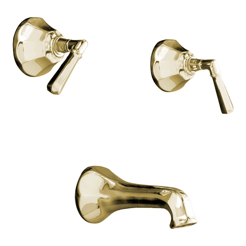 Mississippi In-Wall Tub and Shower Set Lever Handle by Strom Living, Supercoat Brass