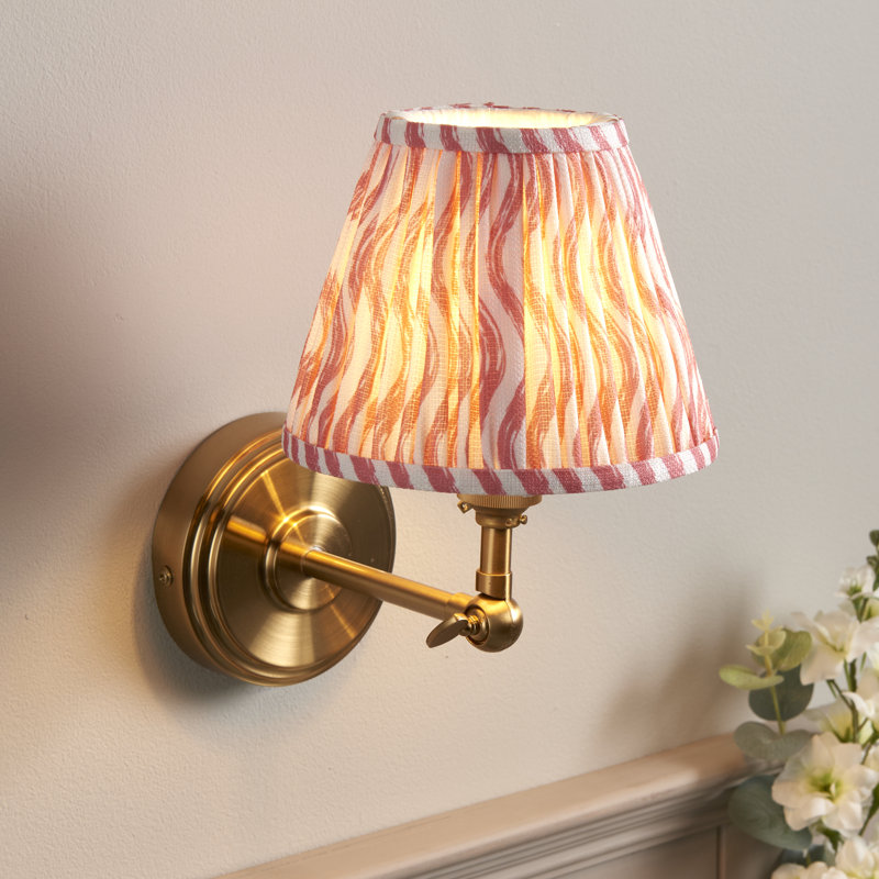 Step Wing Armed Sconce, Coral Pink